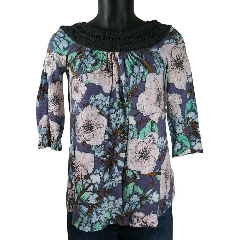 Meadow Rue for Anthropologie Floral Print Top - Small